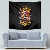 Lady Skull Tapestry Yes I'm A Bitch But Not Yours - Wonder Print Shop