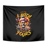 Lady Skull Tapestry Yes I'm A Bitch But Not Yours - Wonder Print Shop
