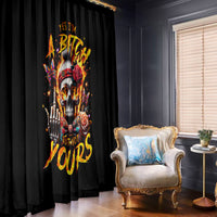 Lady Skull Window Curtain Yes I'm A Bitch But Not Yours - Wonder Print Shop