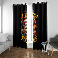 Lady Skull Window Curtain Yes I'm A Bitch But Not Yours - Wonder Print Shop