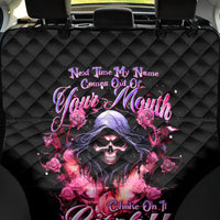 Rose Skull Back Car Seat Cover Next Time My Name Comes Out Of Your Mouth Choke On iT Bitch - Wonder Print Shop