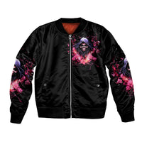 Rose Skull Bomber Jacket Next Time My Name Comes Out Of Your Mouth Choke On iT Bitch - Wonder Print Shop