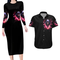 Rose Skull Couples Matching Long Sleeve Bodycon Dress and Hawaiian Shirt Next Time My Name Comes Out Of Your Mouth Choke On iT Bitch - Wonder Print Shop