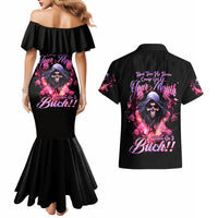 Rose Skull Couples Matching Mermaid Dress and Hawaiian Shirt Next Time My Name Comes Out Of Your Mouth Choke On iT Bitch - Wonder Print Shop
