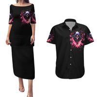 Rose Skull Couples Matching Puletasi Dress and Hawaiian Shirt Next Time My Name Comes Out Of Your Mouth Choke On iT Bitch - Wonder Print Shop