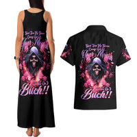 Rose Skull Couples Matching Tank Maxi Dress and Hawaiian Shirt Next Time My Name Comes Out Of Your Mouth Choke On iT Bitch - Wonder Print Shop