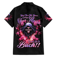 Rose Skull Family Matching Long Sleeve Bodycon Dress and Hawaiian Shirt Next Time My Name Comes Out Of Your Mouth Choke On iT Bitch - Wonder Print Shop
