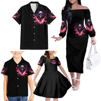 Rose Skull Family Matching Off Shoulder Long Sleeve Dress and Hawaiian Shirt Next Time My Name Comes Out Of Your Mouth Choke On iT Bitch - Wonder Print Shop