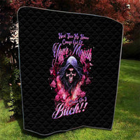 Rose Skull Quilt Next Time My Name Comes Out Of Your Mouth Choke On iT Bitch - Wonder Print Shop