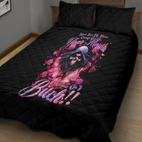 Rose Skull Quilt Bed Set Next Time My Name Comes Out Of Your Mouth Choke On iT Bitch - Wonder Print Shop