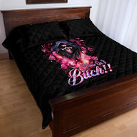 Rose Skull Quilt Bed Set Next Time My Name Comes Out Of Your Mouth Choke On iT Bitch - Wonder Print Shop
