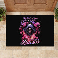 Rose Skull Rubber Doormat Next Time My Name Comes Out Of Your Mouth Choke On iT Bitch - Wonder Print Shop