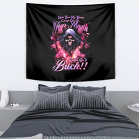 Rose Skull Tapestry Next Time My Name Comes Out Of Your Mouth Choke On iT Bitch - Wonder Print Shop