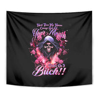 Rose Skull Tapestry Next Time My Name Comes Out Of Your Mouth Choke On iT Bitch - Wonder Print Shop