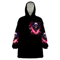 Rose Skull Wearable Blanket Hoodie Next Time My Name Comes Out Of Your Mouth Choke On iT Bitch - Wonder Print Shop