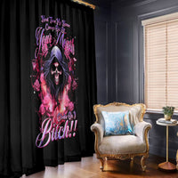 Rose Skull Window Curtain Next Time My Name Comes Out Of Your Mouth Choke On iT Bitch - Wonder Print Shop