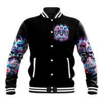 Lady Skull Baseball Jacket Zero Fucks Given - Wonder Print Shop