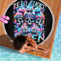 Lady Skull Beach Blanket Zero Fucks Given - Wonder Print Shop