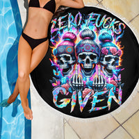 Lady Skull Beach Blanket Zero Fucks Given - Wonder Print Shop