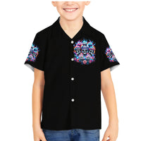 Lady Skull Family Matching Mermaid Dress and Hawaiian Shirt Zero Fucks Given - Wonder Print Shop