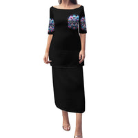 Lady Skull Family Matching Puletasi Dress and Hawaiian Shirt Zero Fucks Given - Wonder Print Shop