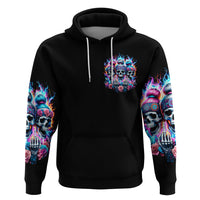 Lady Skull Hoodie Zero Fucks Given - Wonder Print Shop