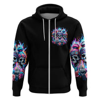 Lady Skull Hoodie Zero Fucks Given - Wonder Print Shop