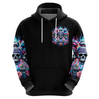 Lady Skull Hoodie Zero Fucks Given - Wonder Print Shop