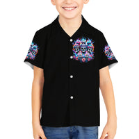 Lady Skull Kid Hawaiian Shirt Zero Fucks Given - Wonder Print Shop