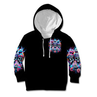 Lady Skull Kid Hoodie Zero Fucks Given - Wonder Print Shop