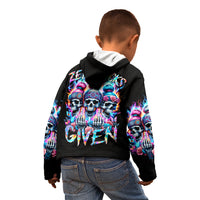 Lady Skull Kid Hoodie Zero Fucks Given - Wonder Print Shop