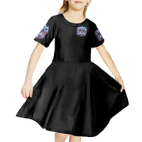 Lady Skull Kid Short Sleeve Dress Zero Fucks Given - Wonder Print Shop