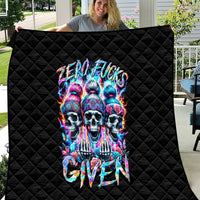 Lady Skull Quilt Zero Fucks Given - Wonder Print Shop