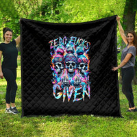 Lady Skull Quilt Zero Fucks Given - Wonder Print Shop