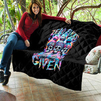 Lady Skull Quilt Zero Fucks Given - Wonder Print Shop