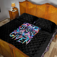 Lady Skull Quilt Bed Set Zero Fucks Given - Wonder Print Shop