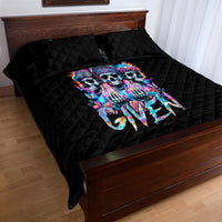 Lady Skull Quilt Bed Set Zero Fucks Given - Wonder Print Shop