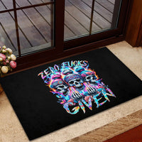 Lady Skull Rubber Doormat Zero Fucks Given - Wonder Print Shop