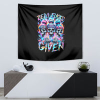 Lady Skull Tapestry Zero Fucks Given - Wonder Print Shop