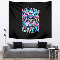 Lady Skull Tapestry Zero Fucks Given - Wonder Print Shop