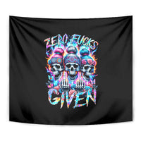 Lady Skull Tapestry Zero Fucks Given - Wonder Print Shop