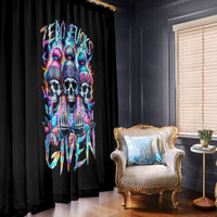 Lady Skull Window Curtain Zero Fucks Given - Wonder Print Shop