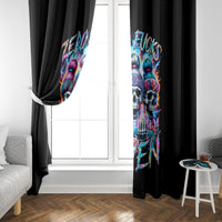 Lady Skull Window Curtain Zero Fucks Given - Wonder Print Shop