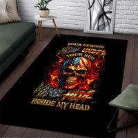 Fire Skull Area Rug My Demon Hide Inside My Head - Wonder Print Shop