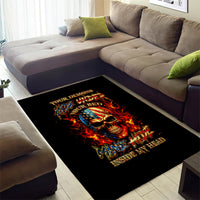 Fire Skull Area Rug My Demon Hide Inside My Head - Wonder Print Shop