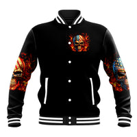 Fire Skull Baseball Jacket My Demon Hide Inside My Head - Wonder Print Shop