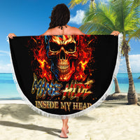 Fire Skull Beach Blanket My Demon Hide Inside My Head - Wonder Print Shop