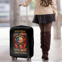 Fire Skull Luggage Cover My Demon Hide Inside My Head - Wonder Print Shop