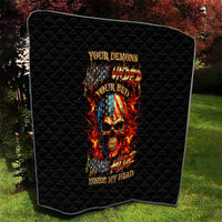 Fire Skull Quilt My Demon Hide Inside My Head - Wonder Print Shop