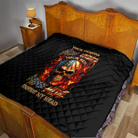 Fire Skull Quilt My Demon Hide Inside My Head - Wonder Print Shop